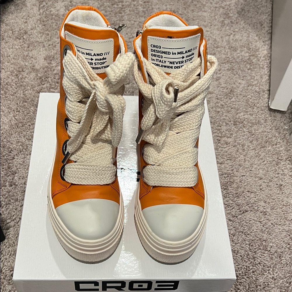 Women's Orange High-Top Sneakers